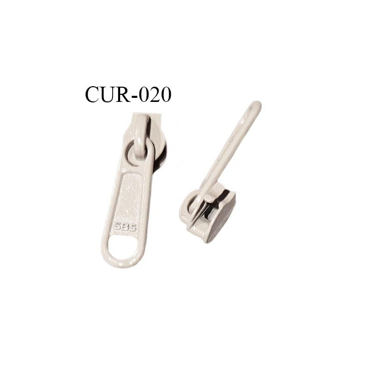 Curseur en métal couleur beige pour glissière de 3 mm prix à la pièce