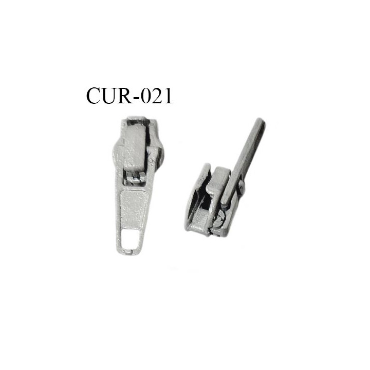Curseur en métal 3 mm couleur taupe clair pour glissière de 3 mm prix à la pièce