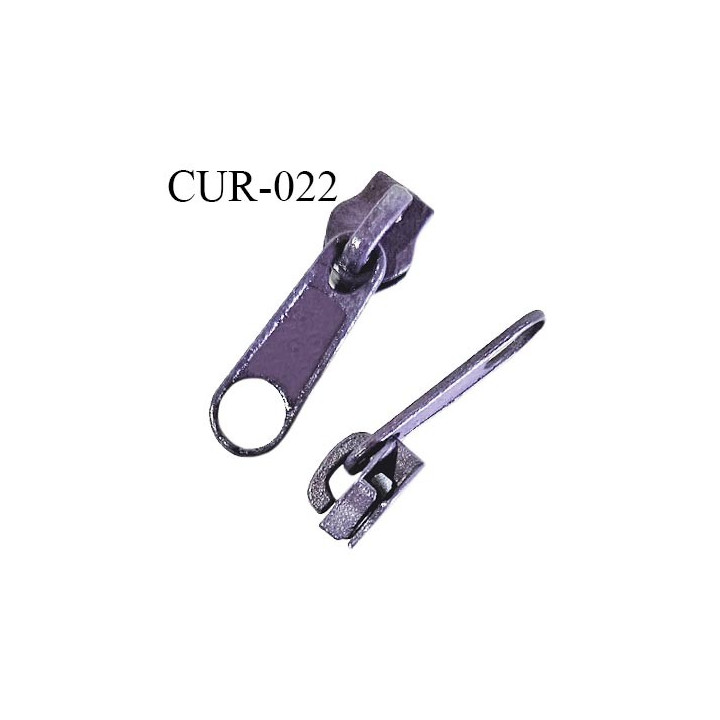 Curseur en métal 6 mm couleur violet pour glissière de 6 mm prix à la pièce