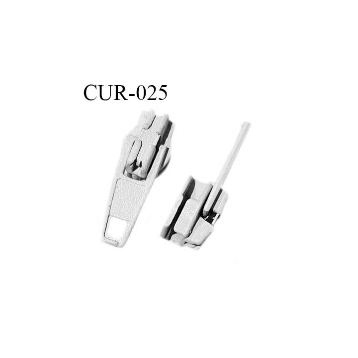 Curseur en métal 3 mm couleur gris clair pour glissière de 3 mm prix à la pièce