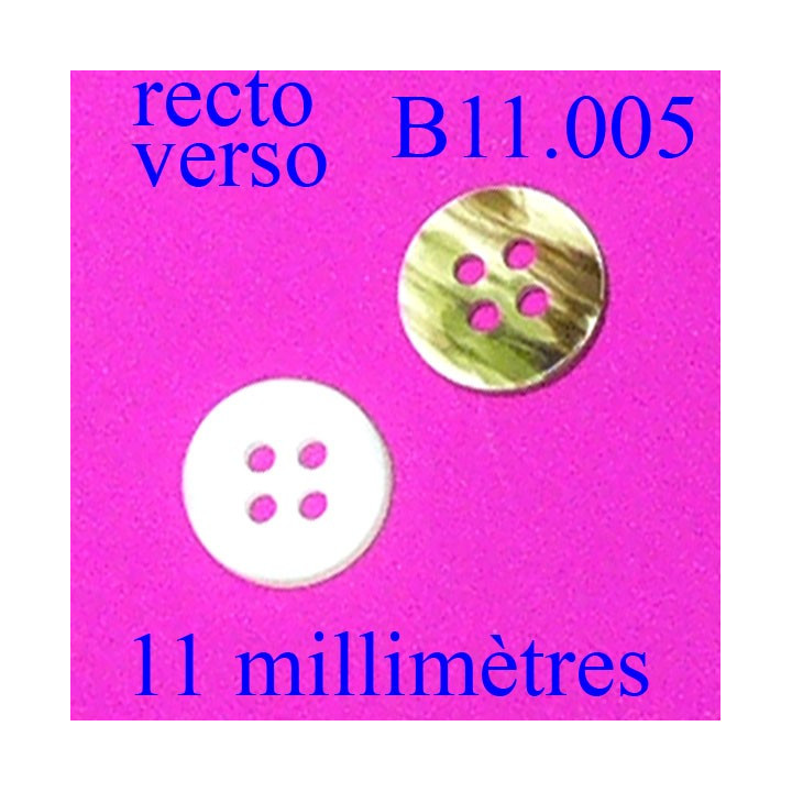 bouton 11 mm couleur beige marron vert 4 trous