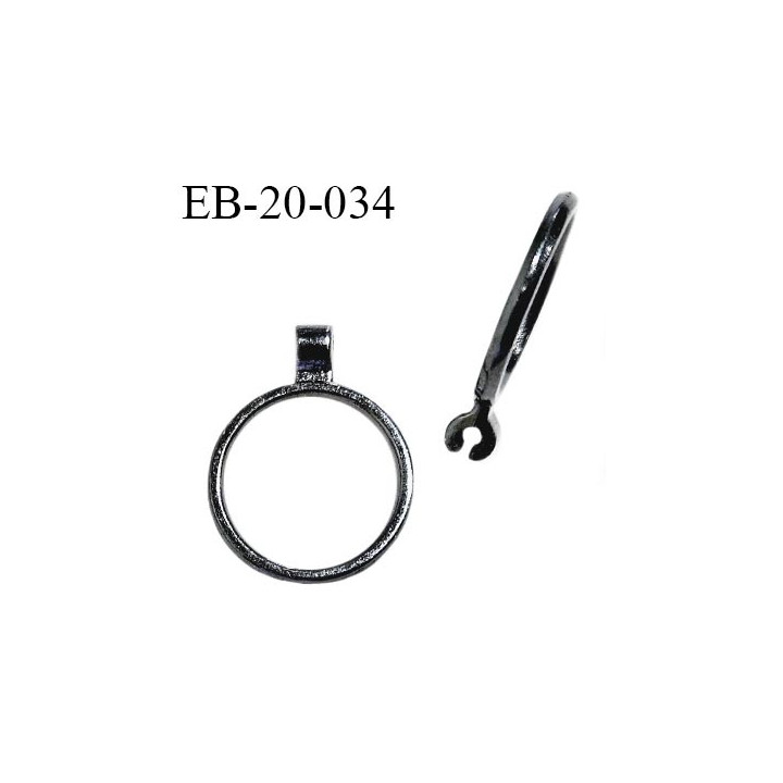 Tirette métal couleur argent foncé diamètre extérieur 20 mm diamètre intérieur 15 mm épaisseur 2 mm prix à la pièce