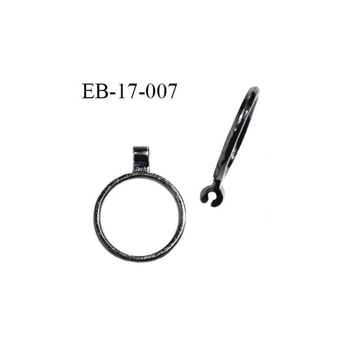 Tirette métal couleur argent foncé diamètre extérieur 18.5 mm diamètre intérieur 14.5 mm épaisseur 2 mm prix à la pièce