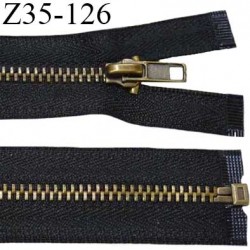 Fermeture zip 35 cm séparable couleur noir largeur 2.7 cm zip métal couleur laiton vieilli 35 cm largeur 4.5 mm prix au mètre