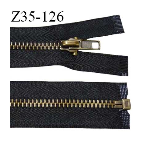 Fermeture zip 35 cm séparable couleur noir largeur 2.7 cm zip métal couleur laiton vieilli 35 cm largeur 4.5 mm prix au mètre