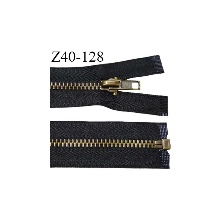 Fermeture zip 40 cm séparable couleur noir largeur 2.7 cm zip métal couleur laiton vieilli 40 cm largeur 4.5 mm prix au mètre