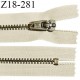 Fermeture zip 18 cm non séparable couleur beige longueur 18 cm largeur 2.5 cm glissière métal couleur laiton largeur 4.5 mm