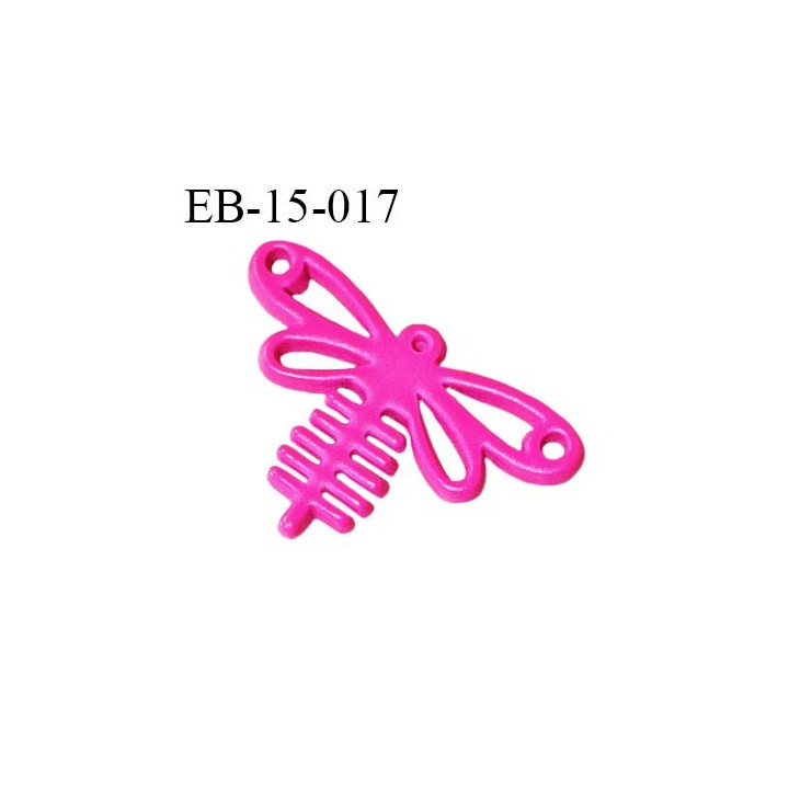 Décor en pvc couleur rose fluo motif libellule Brocéliande largeur 22 mm hauteur 15 mm épaisseur 2 mm prix à l'unité