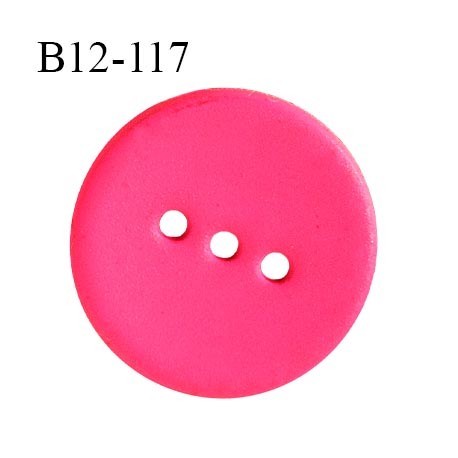 Bouton 12 mm en pvc couleur rose fluo 3 trous diamètre 12 mm épaisseur 2 mm prix à la pièce