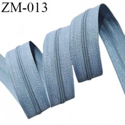 Fermeture zip au mètre couleur bleu tempête largeur 25 mm largeur du zip nylon 4 mm prix pour un mètre vendu sans curseur