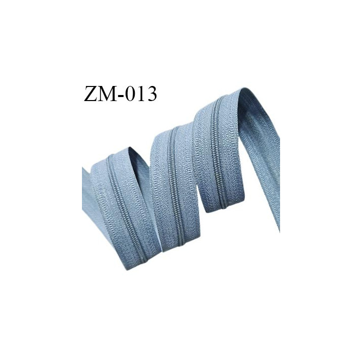 Fermeture zip au mètre couleur bleu tempête largeur 25 mm largeur du zip nylon 4 mm prix pour un mètre vendu sans curseur