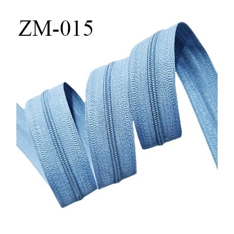 Fermeture zip au mètre couleur bleu ciel largeur 25 mm largeur du zip nylon 4 mm prix pour un mètre vendu sans curseur