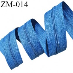 Fermeture zip au mètre couleur bleu largeur 25 mm largeur du zip nylon 4 mm prix pour un mètre vendu sans curseur