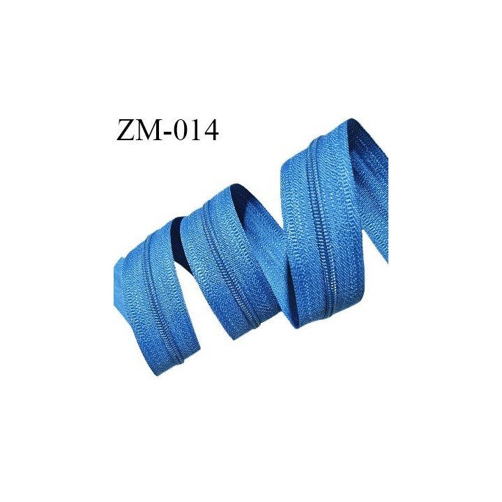 Fermeture zip au mètre couleur bleu largeur 25 mm largeur du zip nylon 4 mm prix pour un mètre vendu sans curseur