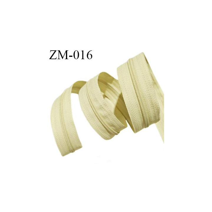 Fermeture zip au mètre couleur jaune pâle largeur 25 mm largeur du zip nylon 4 mm prix pour un mètre vendu sans curseur