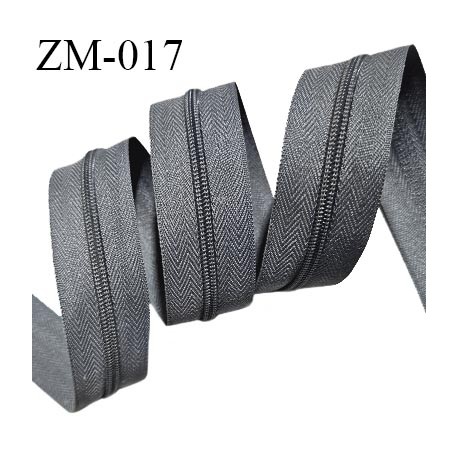 Fermeture zip au mètre couleur gris largeur 25 mm largeur du zip nylon 4 mm prix pour un mètre vendu sans curseur