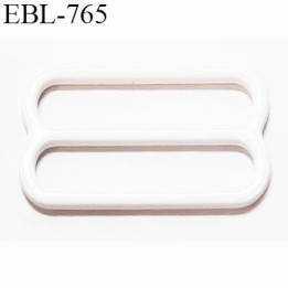 Boucle de réglage 15 mm  réglette métal laqué couleur blanc brillant pour soutien gorge largeur intérieur 15 mm  haut de gamme