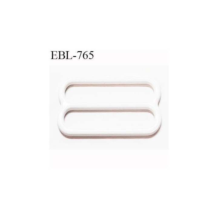 Boucle de réglage 15 mm  réglette métal laqué couleur blanc brillant pour soutien gorge largeur intérieur 15 mm  haut de gamme