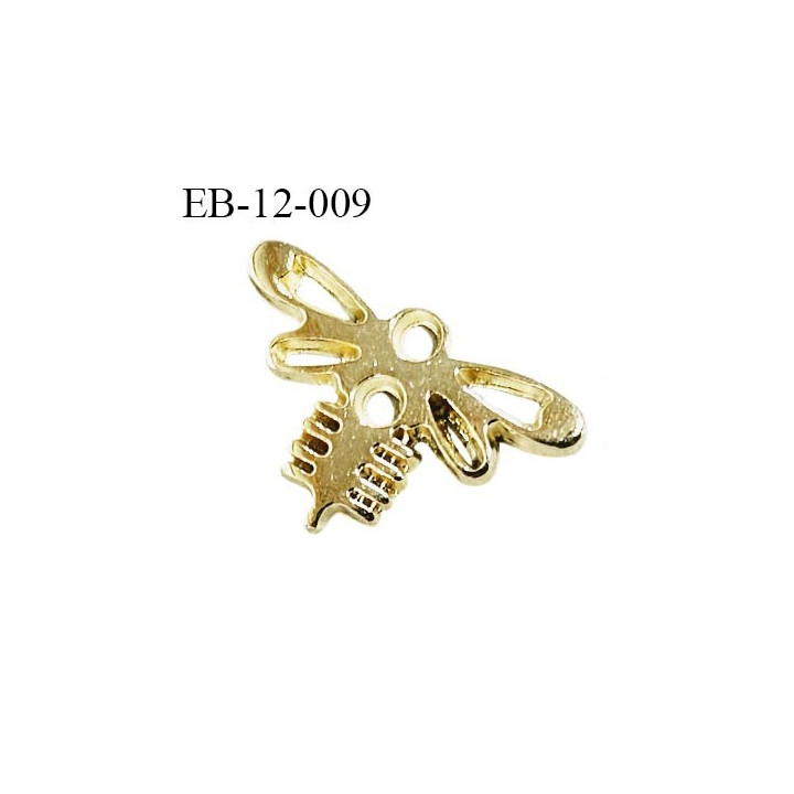 Décor en métal couleur or motif libellule Brocéliande largeur 18 mm hauteur 12 mm épaisseur 2 mm prix à l'unité