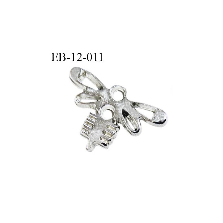 Décor en métal couleur argent motif libellule Brocéliande largeur 18 mm hauteur 12 mm épaisseur 2 mm prix à l'unité