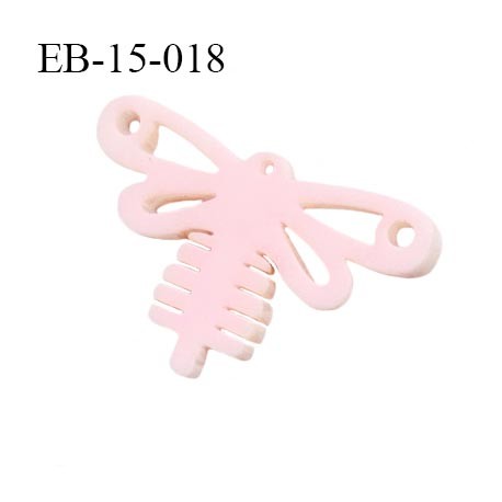 Décor en pvc couleur rose pâle motif libellule Brocéliande largeur 22 mm hauteur 15 mm épaisseur 3 mm prix à l'unité