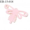 Décor en pvc couleur rose pâle motif libellule Brocéliande largeur 22 mm hauteur 15 mm épaisseur 3 mm prix à l'unité