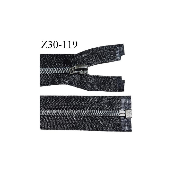 Fermeture 30 cm couleur noir séparable curseur métal longueur 30 cm largeur 2.7 cm largeur du zip 5 mm prix à l'unité