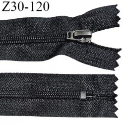 Fermeture 30 cm couleur noir non séparable curseur métal longueur 30 cm largeur 3.2 cm largeur du zip 5 mm prix à l'unité