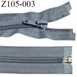 Fermeture zip 105 cm séparable couleur gris longueur 105 cm largeur 3.2 cm glissière nylon largeur 6.5 mm prix à la pièce