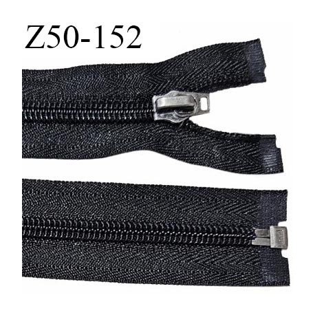 Fermeture 50 cm couleur noir séparable curseur métal longueur 50 cm largeur 2.7 cm largeur du zip 5 mm prix à l'unité