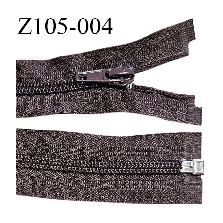 Fermeture zip 105 cm séparable couleur marron longueur 105 cm largeur 3 cm glissière nylon largeur 6.5 mm prix à la pièce