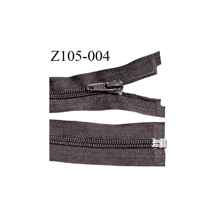 Fermeture zip 105 cm séparable couleur marron longueur 105 cm largeur 3 cm glissière nylon largeur 6.5 mm prix à la pièce