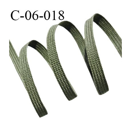 Cordon plat 6 mm très solide couleur vert kaki prix au mètre