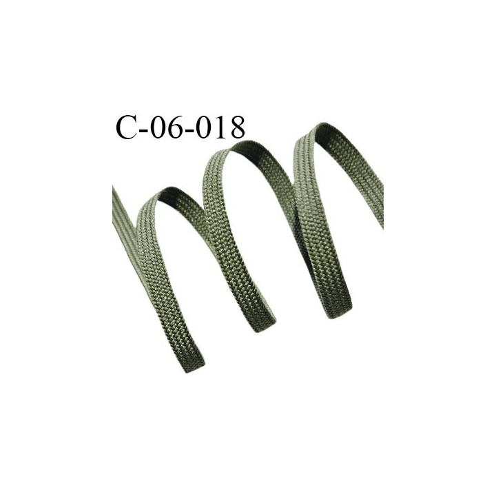 Cordon plat 6 mm très solide couleur vert kaki prix au mètre