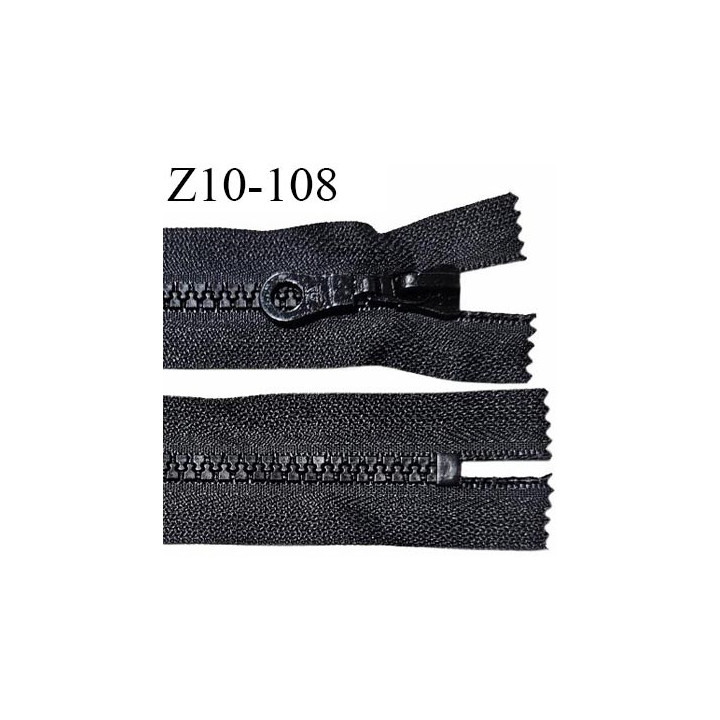 Fermeture zip moulée 10 cm non séparable couleur noir largeur 3 cm zip 10 cm largeur 6 mm prix au mètre