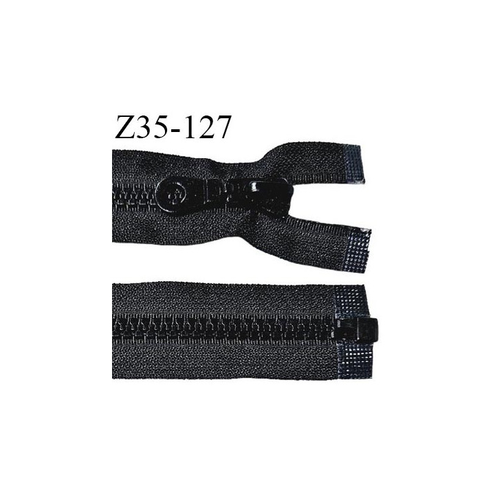 Fermeture zip moulée 35 cm séparable couleur noir largeur 3 cm zip nylon 25 cm largeur 6 mm prix au mètre