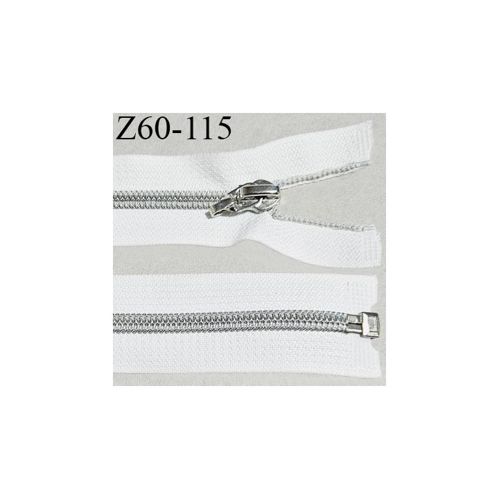 Fermeture zip 60 cm séparable couleur naturel longueur 60 cm largeur 3.2 cm zip spiralée largeur 6.5 mm