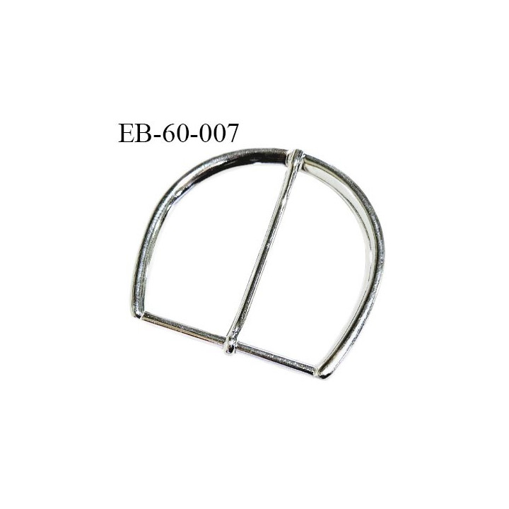Boucle 60 mm métal couleur argent largeur intérieure 60 mm hauteur intérieure 68 mm prix à la pièce