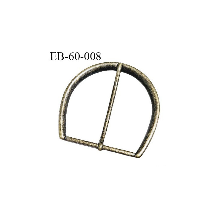 Boucle 60 mm métal couleur laiton vielli largeur intérieure 60 mm hauteur intérieure 68 mm prix à la pièce