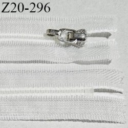 Fermeture zip 20 cm non séparable couleur transparent largeur 30 mm zip glissière nylon largeur 4.5 mm longueur 20 cm