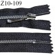 Fermeture zip 10 cm non séparable couleur noir longueur 10 cm largeur 2.7 cm glissière nylon curseur métal largeur 5 mm