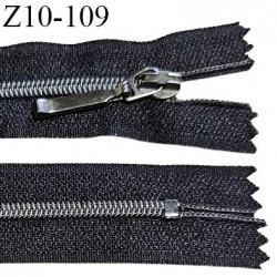 Fermeture zip 10 cm non séparable couleur noir longueur 10 cm largeur 2.7 cm glissière nylon curseur métal largeur 5 mm