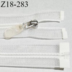 Fermeture zip 18 cm séparable couleur naturel transparent longueur 18 cm largeur 3.2 cm glissière moulée largeur 6 mm