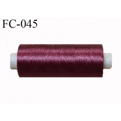 bobine de fil nylon 2/70 solide couleur lie de vin bordeaux longueur de 500 mètres bobiné en France