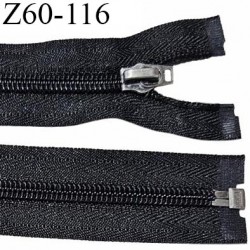 Fermeture 60 cm couleur noir séparable curseur métal longueur 60 cm largeur 2.7 cm largeur du zip 5 mm prix à l'unité