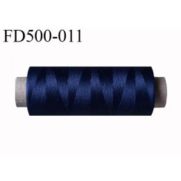 Destockage  Bobine 500 m de fil mousse polyester fil n° 150 couleur bleu marine  longueur 500 mètres bobiné en France