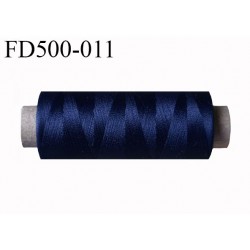 Destockage Bobine 500 m de fil mousse polyester fil n° 150 couleur bleu marine longueur 500 mètres bobiné en France