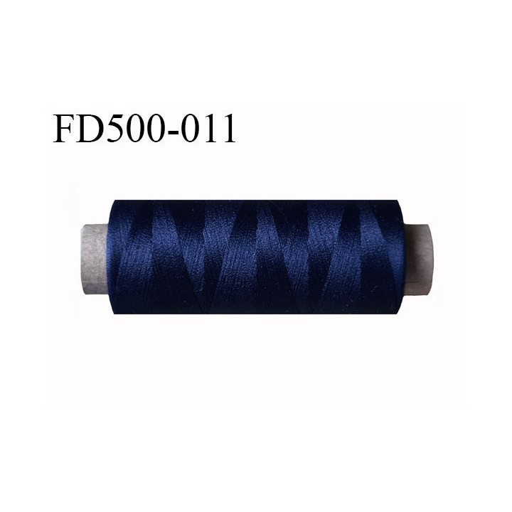Destockage  Bobine 500 m de fil mousse polyester fil n° 150 couleur bleu marine  longueur 500 mètres bobiné en France