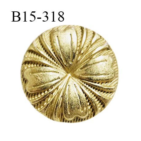 Bouton 15 mm en métal couleur or avec motif fleur diamètre 15 mm prix à l'unité