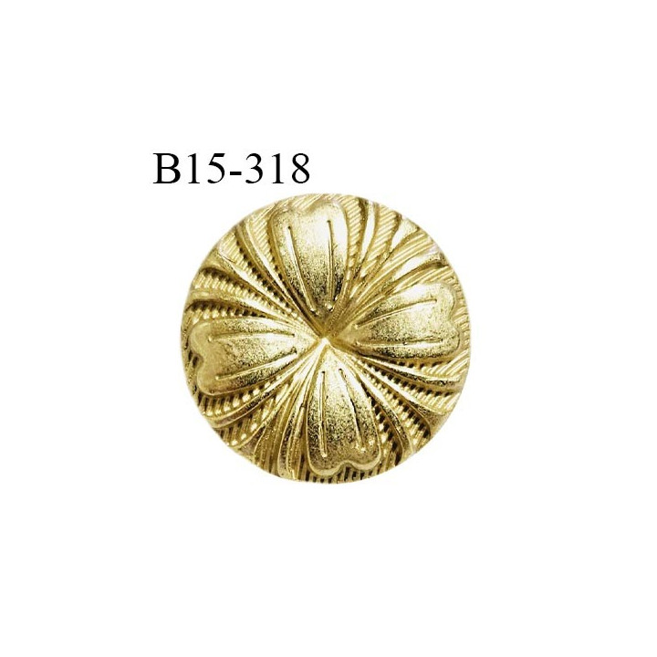 Bouton 15 mm en métal couleur or avec motif fleur diamètre 15 mm prix à l'unité